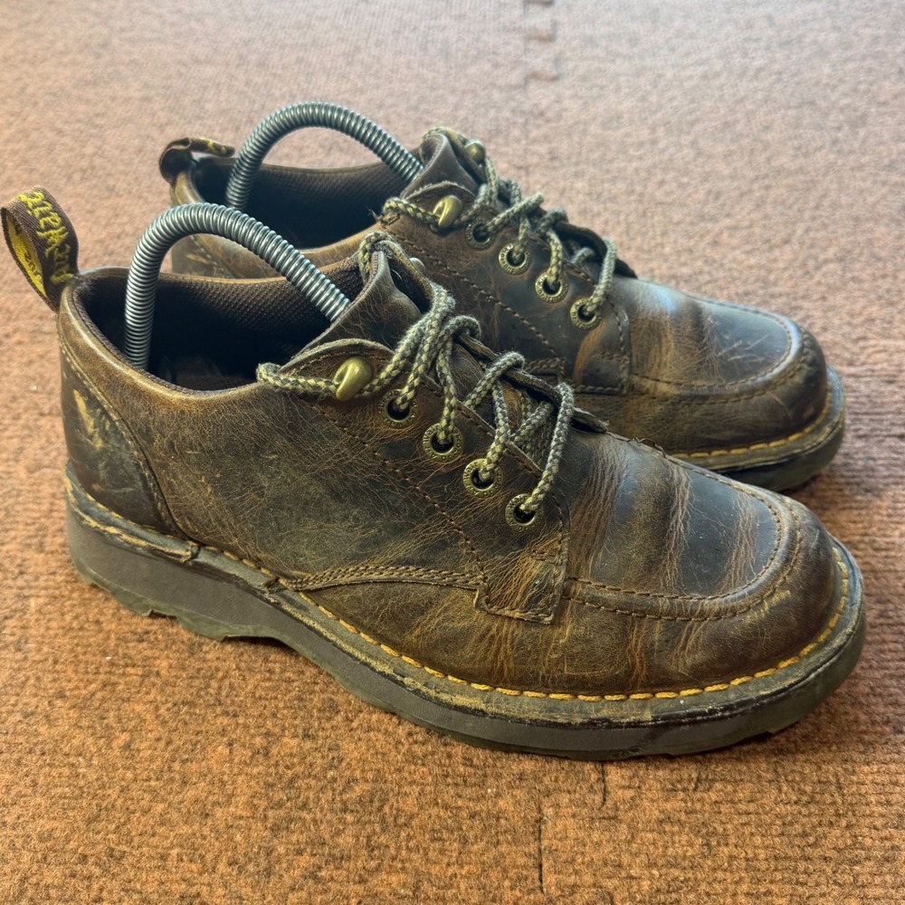 Dr. Martens Palmer Brown Leather Moc Toe Shoes Mens 8 Womens 9 AW004 Low Boots